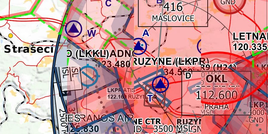 🛩️ AIP VFR mapy letiště PRAHA/Ruzyně LKPR ️