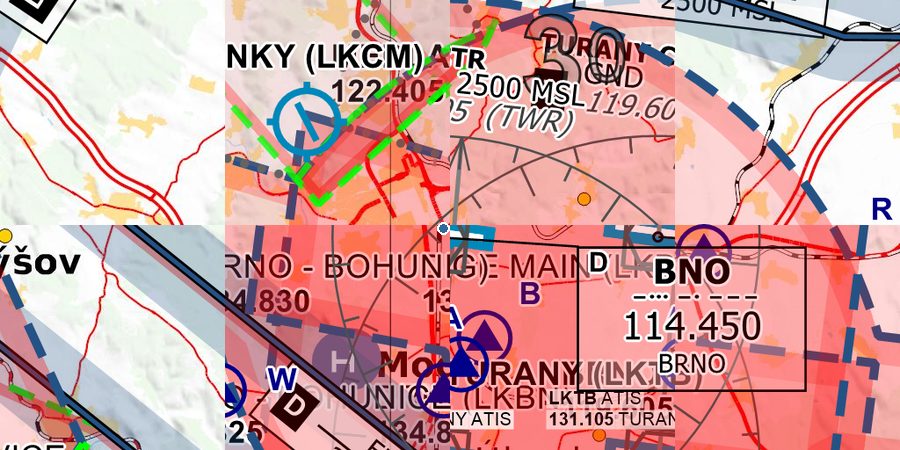 🛩️ AIP VFR mapy letiště BRNO/Tuřany LKTB ️