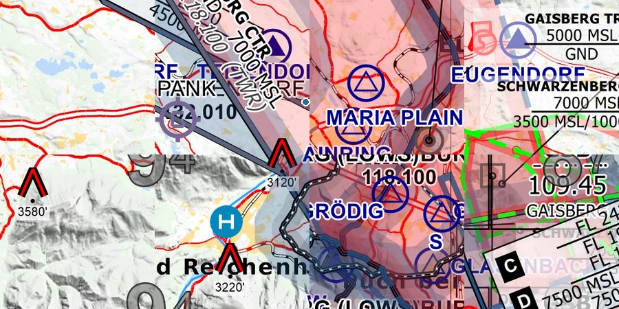 🛩️ AIP VFR Charts von Salzburg LOWS ️