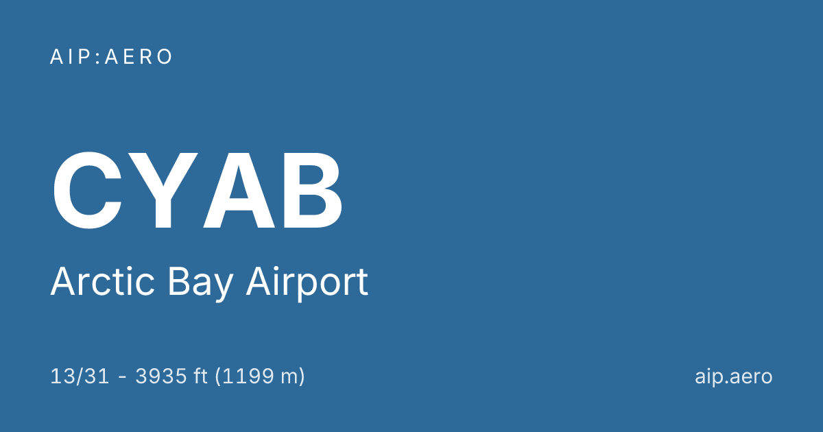 🛩️ AIP VFR Charts of Arctic Bay Airport CYAB ️