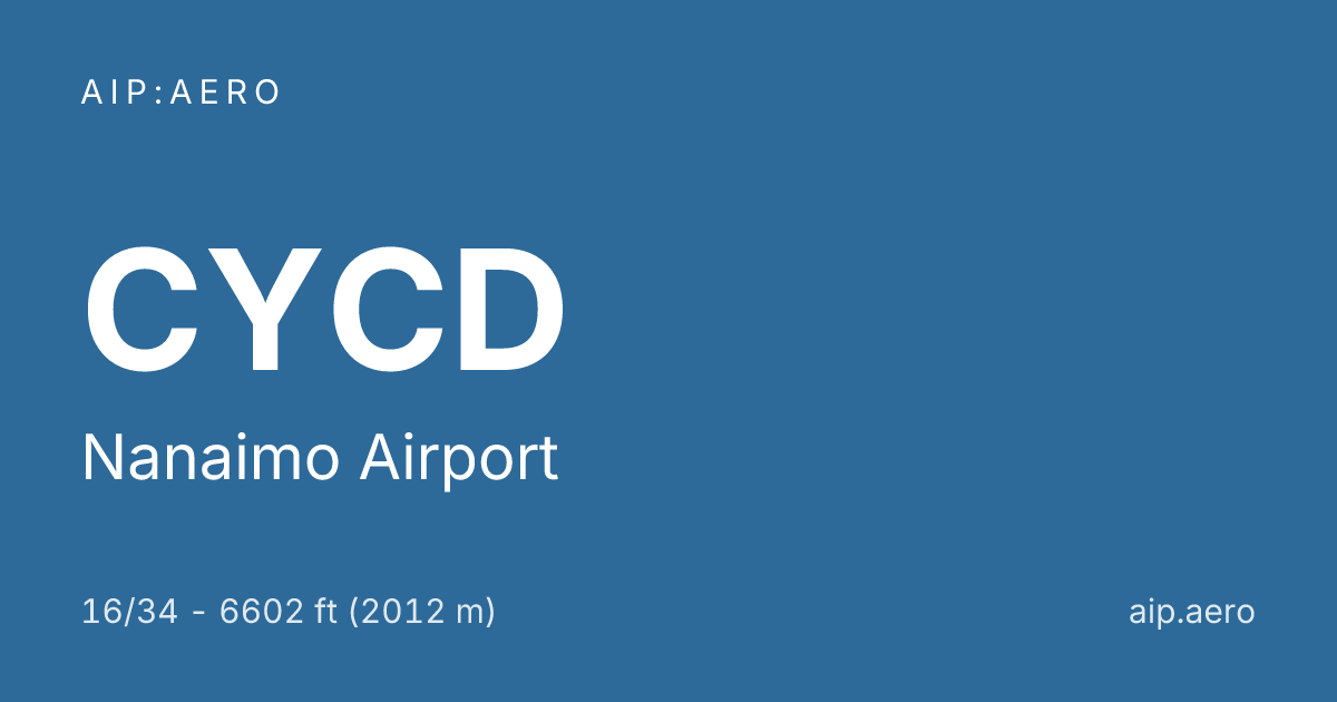 🛩️ AIP VFR Charts of Nanaimo Airport CYCD ️