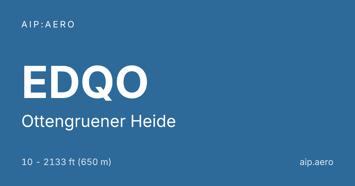 🛩️ Ottengruener Heide EDQO: VFR Approach Charts & AIP ️