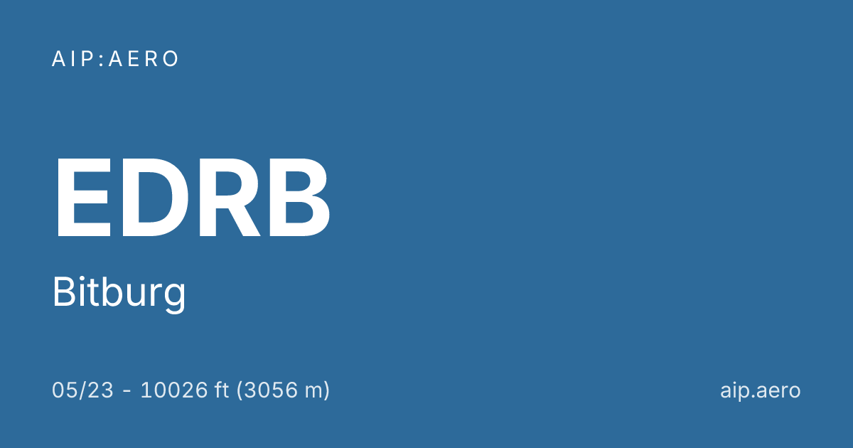 🛩️ Bitburg EDRB: VFR Approach Charts & AIP ️