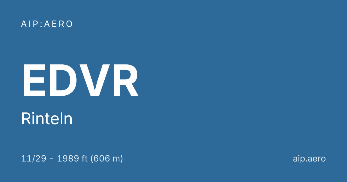 🛩️ Rinteln EDVR: VFR Approach Charts & AIP ️