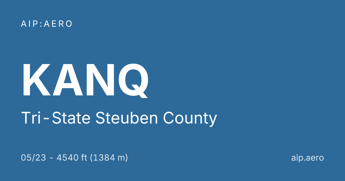 🛩️ AIP IFR Charts of Tri-State Steuben County KANQ ️