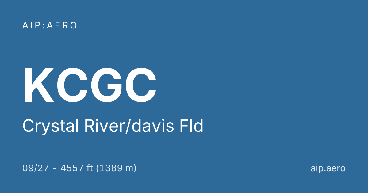 🛩️ AIP IFR Charts of Crystal River/davis Fld KCGC ️