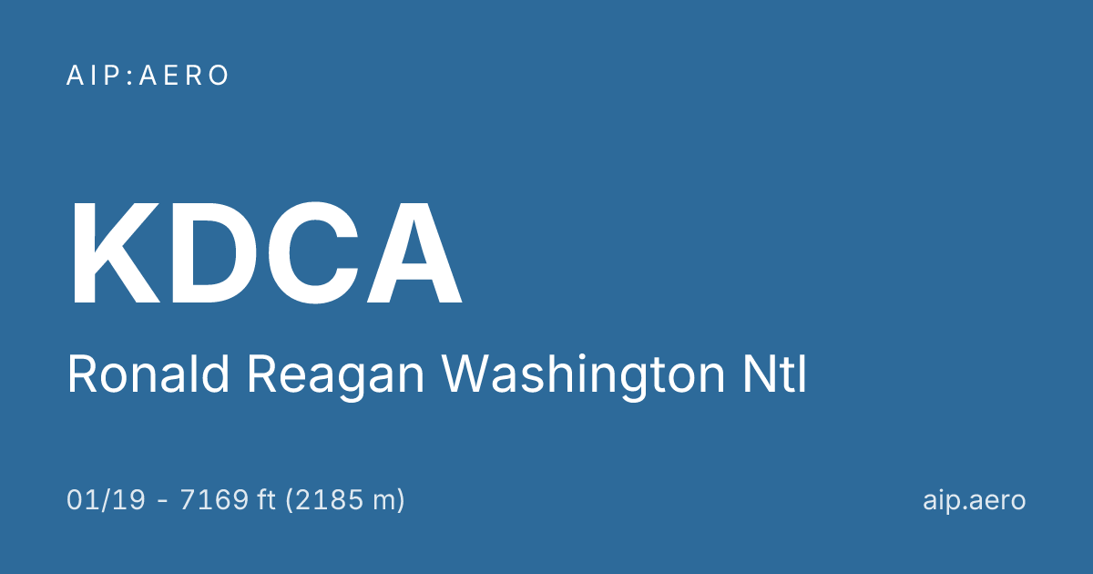 🛩️ AIP VFR Charts of Ronald Reagan Washington Ntl KDCA ️
