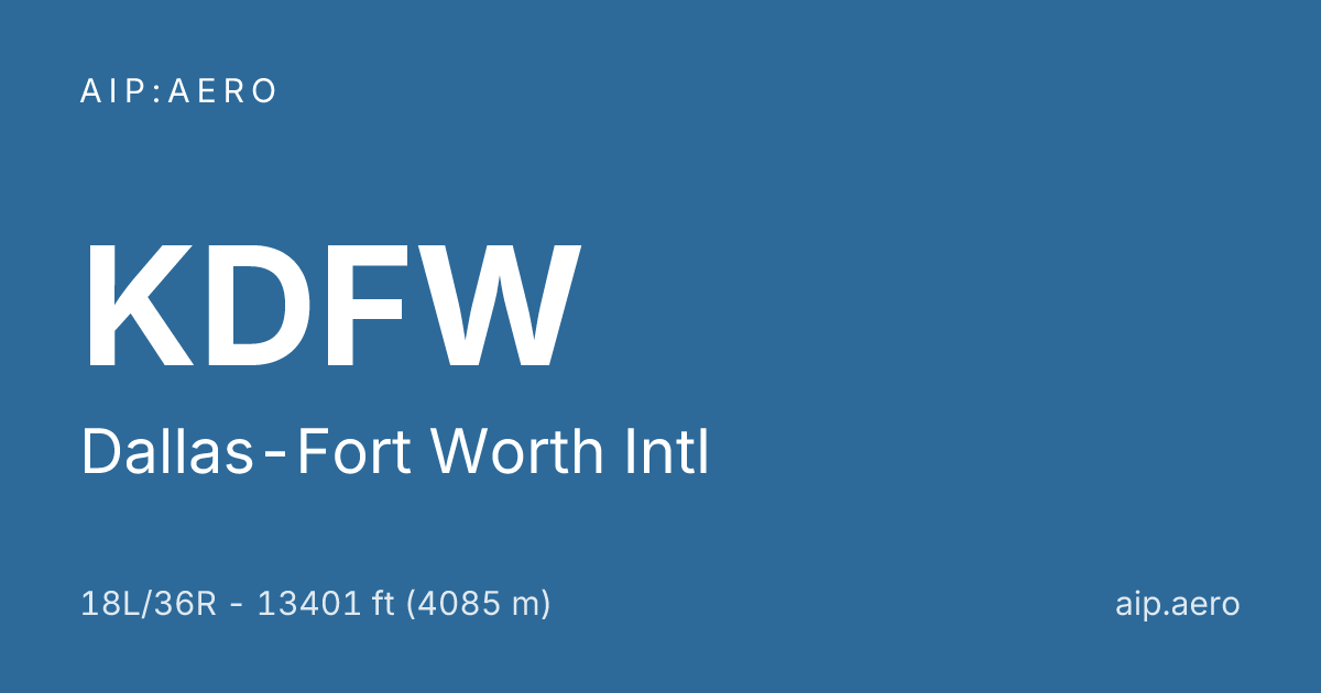 🛩️ AIP IFR Charts of Dallas-Fort Worth Intl KDFW ️