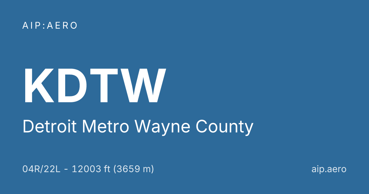 🛩️ AIP VFR Charts of Detroit Metro Wayne County KDTW ️