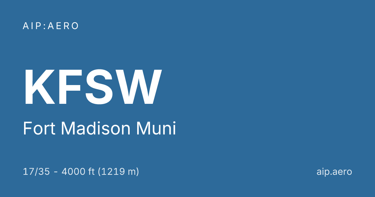 🛩️ AIP VFR Charts of Fort Madison Muni KFSW ️