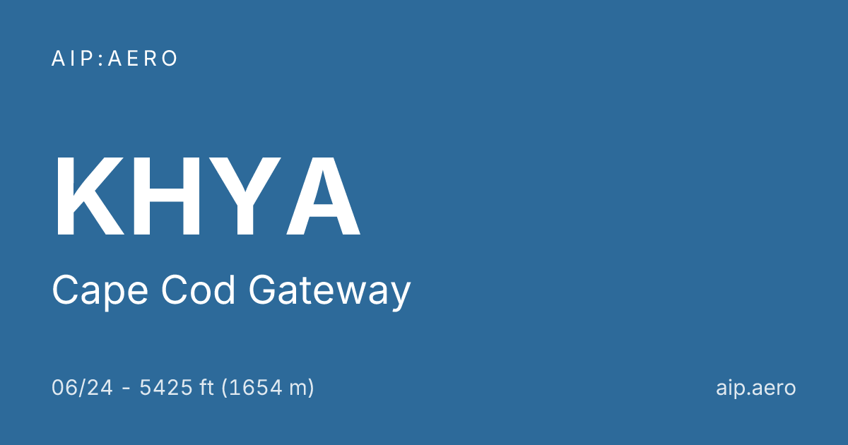 🛩️ AIP VFR Charts of Cape Cod Gateway KHYA ️