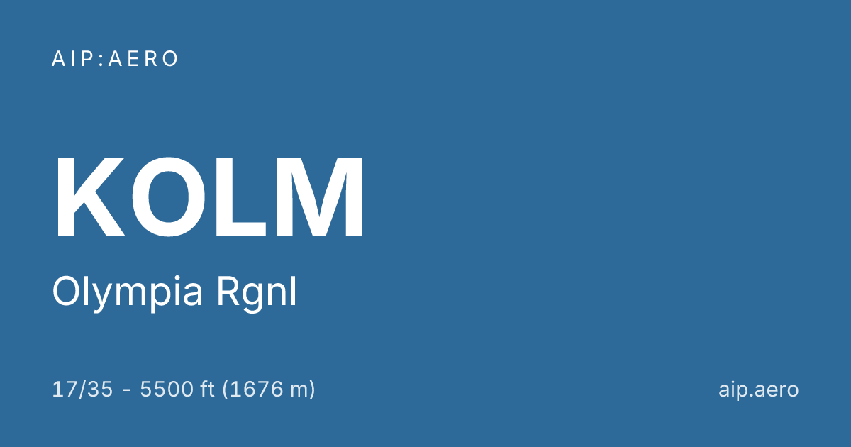 🛩️ AIP IFR Charts of Olympia Rgnl KOLM ️