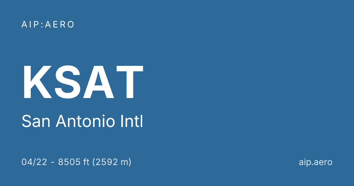 🛩️ AIP IFR Charts of San Antonio Intl KSAT ️
