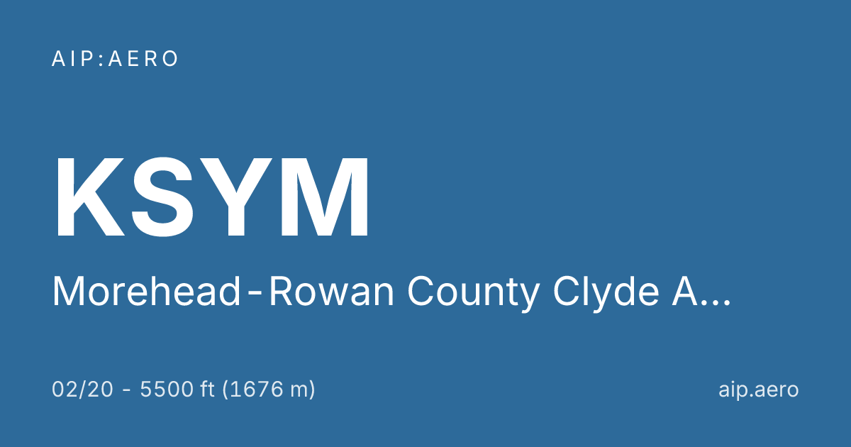 🛩️ AIP IFR Charts of Morehead-Rowan County Clyde A Thomas Rgnl KSYM ️