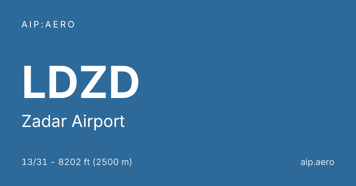 🛩️ AIP VFR Charts of Zadar Airport LDZD ️