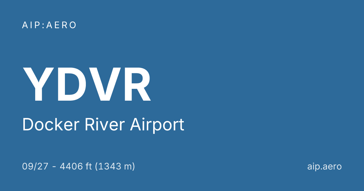 🛩️ AIP VFR Charts of Docker River Airport YDVR ️