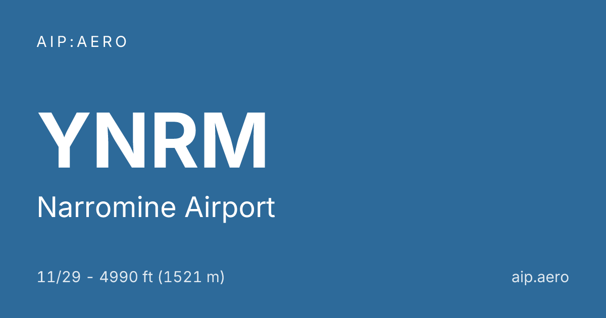 🛩️ AIP VFR Charts of Narromine Airport YNRM ️
